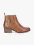 Bottines à zip en simili - Camel - 5