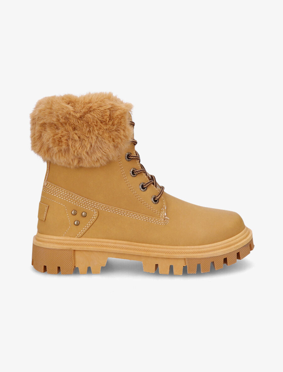 Boots fourrées à fourrure synthétique - Camel - 5