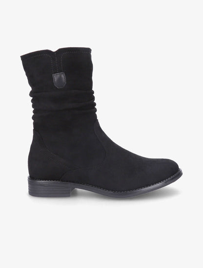 Bottines plissées en suédine - Noir - 6