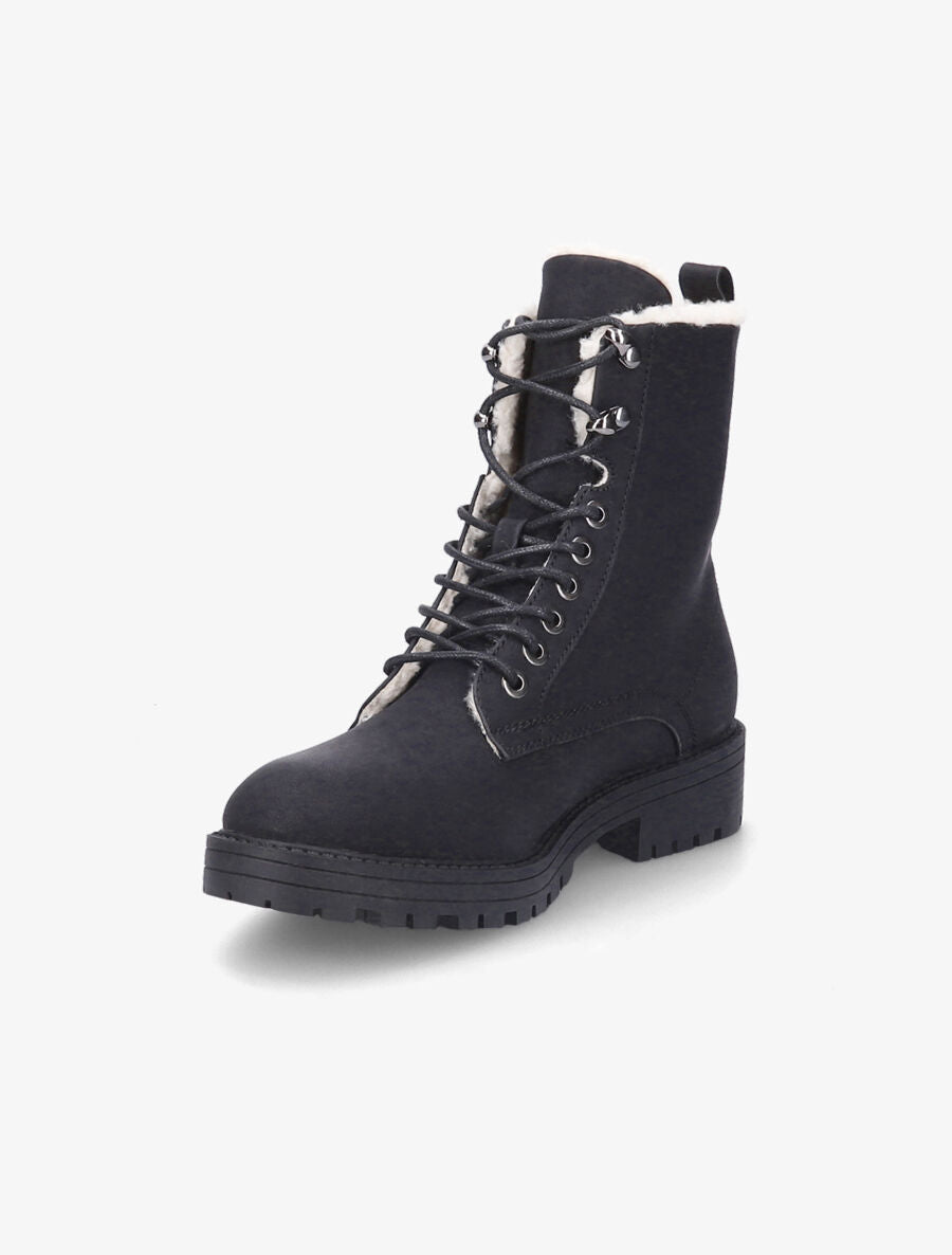 Boots fourrées à lacets - Noir - 3