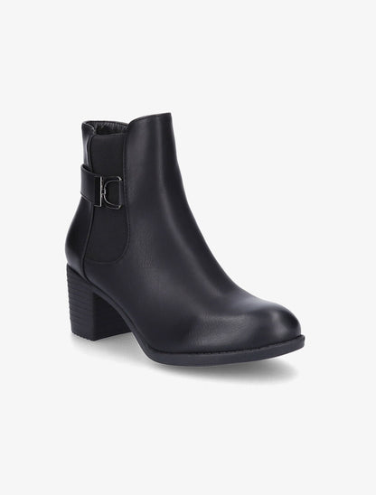 Bottines élastiquées à talon - Noir - 2