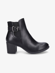 Bottines élastiquées en simili - Noir - 1