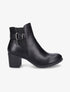 Bottines élastiquées en simili - Noir - 1