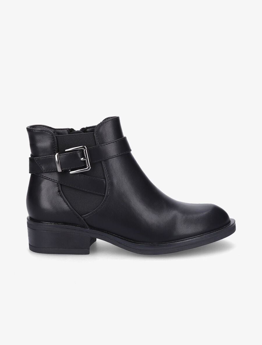 Bottines plates en simili - Noir - 5
