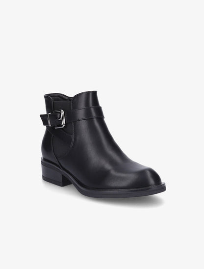 Bottines plates en simili - Noir - 2