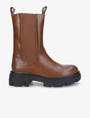 Boots montantes à semelle crantée - Camel - 1