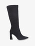 Bottes en suédine et talon haut - Noir - 5