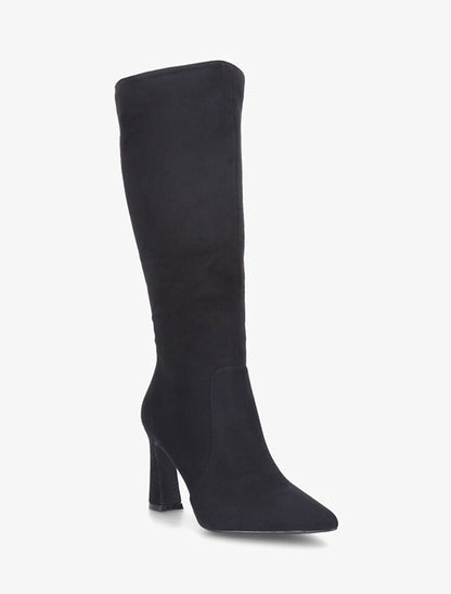 Bottes en suédine et talon haut - Noir - 2