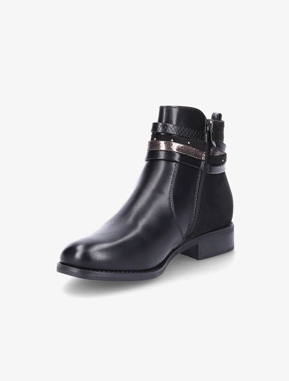 Bottines bi-matière et multi-lanières - Noir - 3