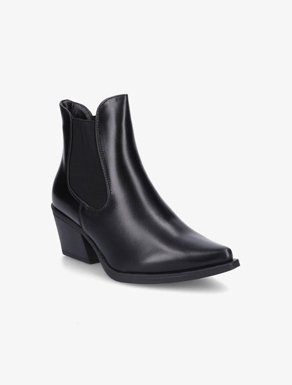Bottines pointues patinées - Noir - 2