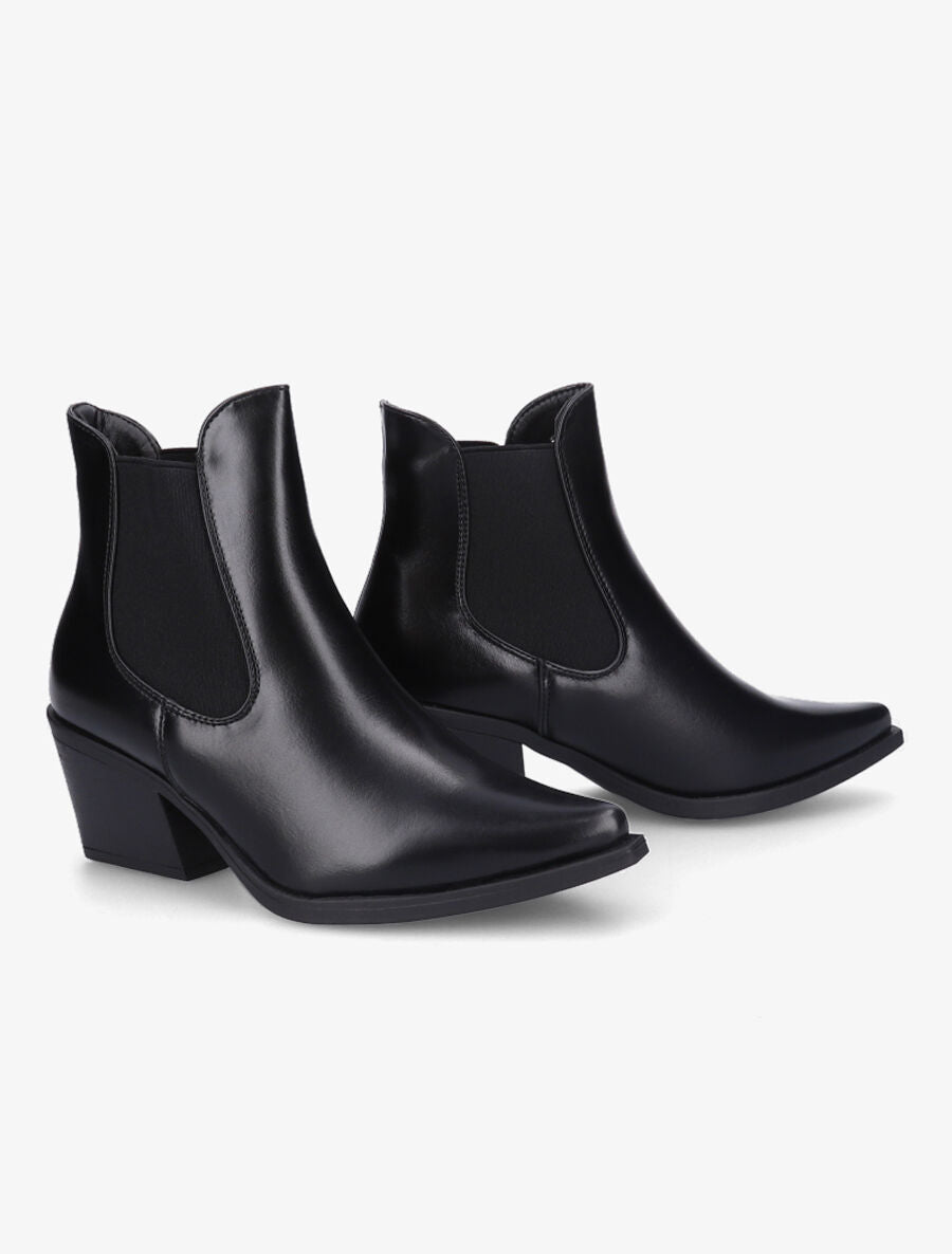 Bottines pointues patinées - Noir - 4