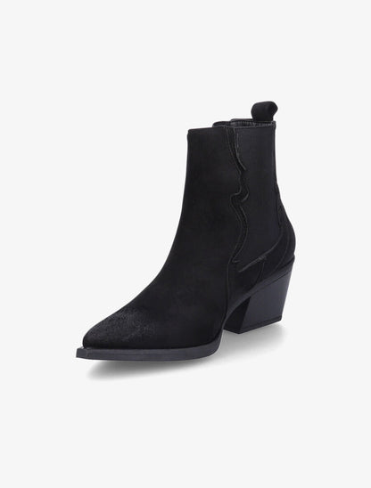 Bottines à talon style santiags - Noir - 3