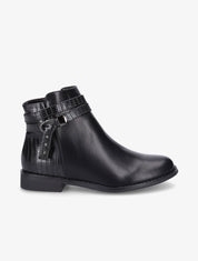 Bottines en simili à contrefort croco - Noir - 5