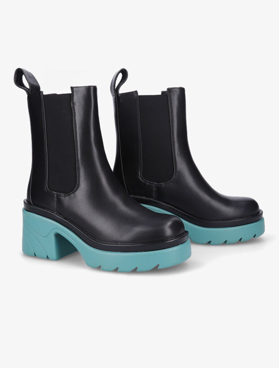 Boots crantées à semelle plateforme - Bleu - 4
