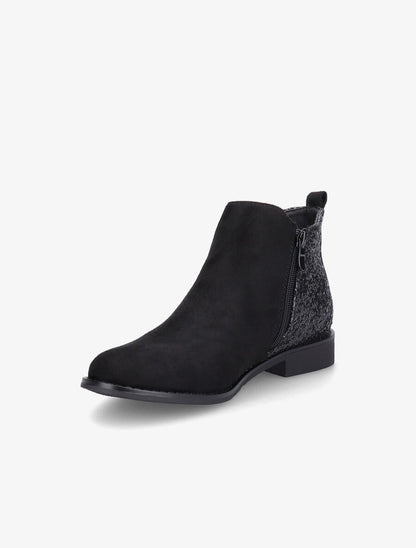 Bottines en suédine et sequins - Noir - 3