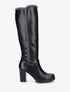 Bottes à talon et empiècement effet peau de mouton - Noir/gris - 5