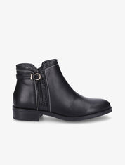 Bottines plates effet croco - Noir - 1