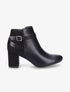 Bottines à talon bi-matière - Noir - 5