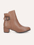 Bottines à talon et à boucle - Taupe - 1