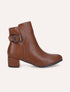 Bottines à talon et à boucle - Marron - 1