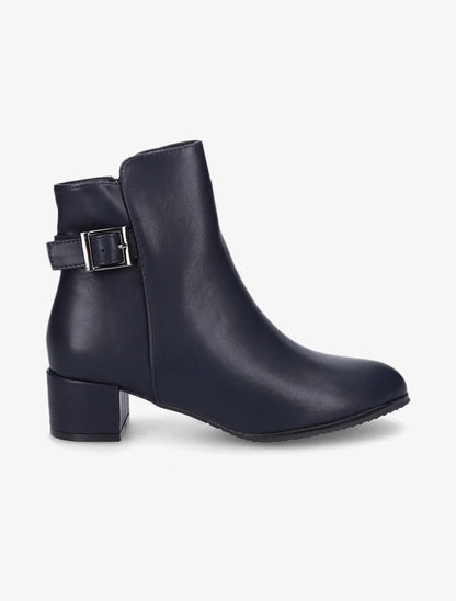 Bottines à talon et à boucle - Marine - 5