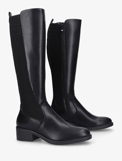 Bottes à contrefort en tissu - Noir - 4