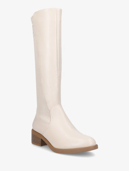Bottes à contrefort en tissu - Beige - 2