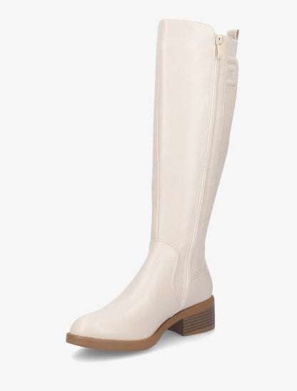 Bottes à contrefort en tissu - Beige - 3