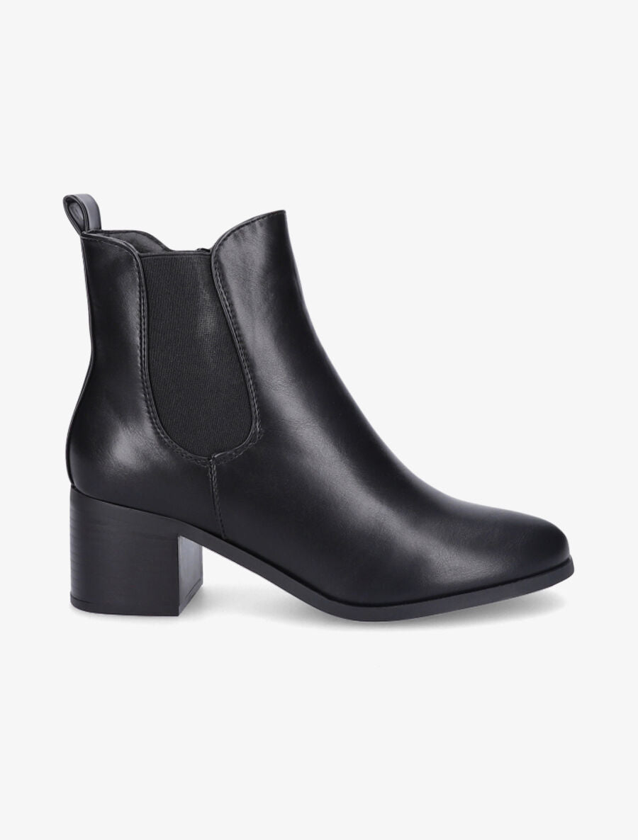 Bottines en simili à talon - Noir - 5