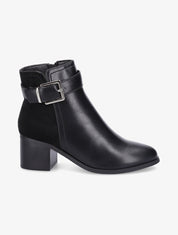 Bottines bimatière à bride - Noir - 5