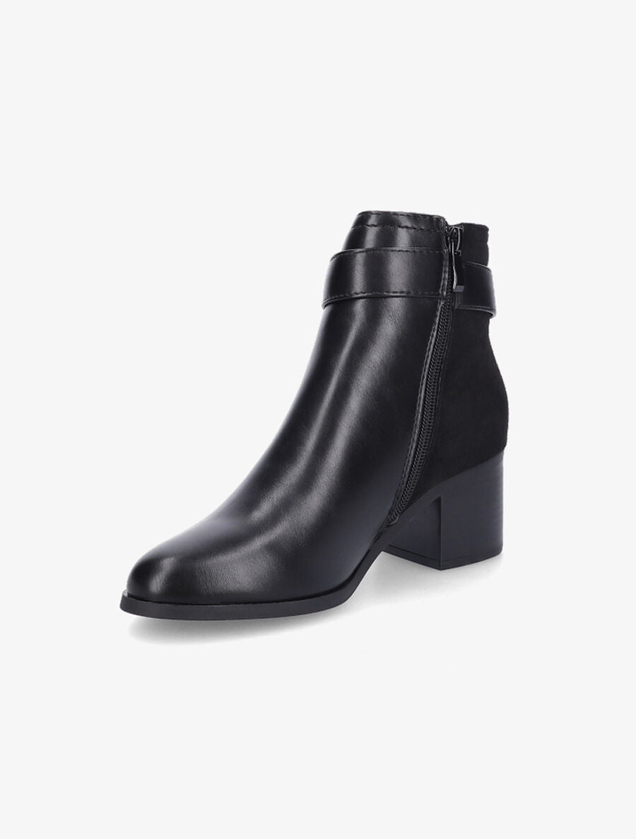 Bottines bimatière à bride - Noir - 3