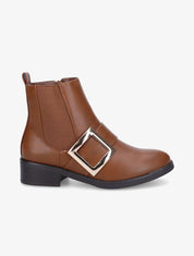 Bottines à bride carrée - Camel - 1