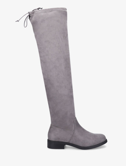 Cuissardes plates en suédine - Gris - 1