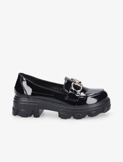 Mocassins vernis à double anneaux - Noir - 1
