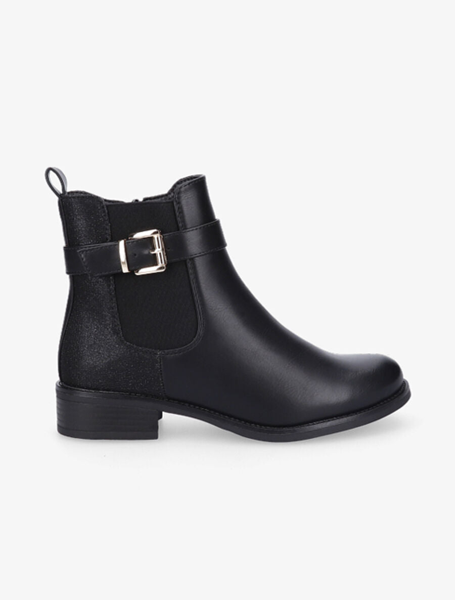 Bottines à contrefort irisé et sanglé - Noir - 1