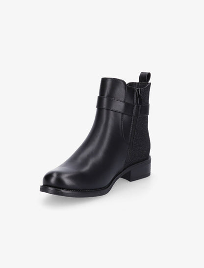 Bottines à contrefort irisé et sanglé - Noir - 3