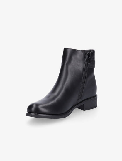 Boots à zip doré et bride décorative - Noir - 3