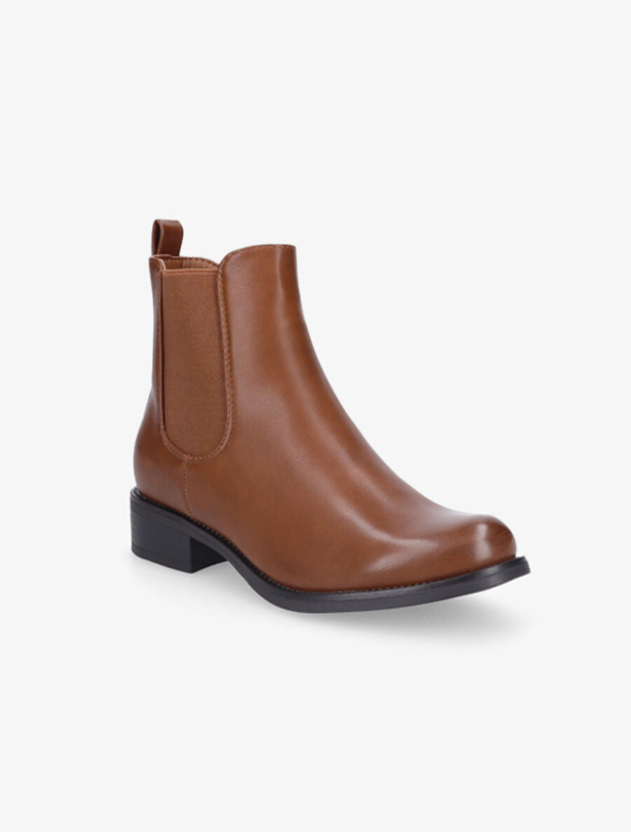 Boots style chelsea en simili - Camel - 2