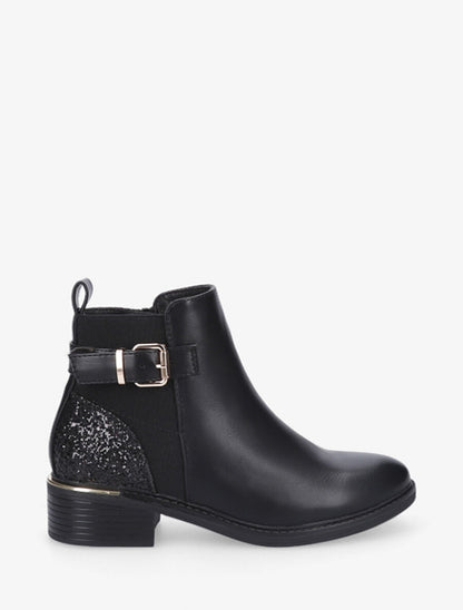 Bottines à contrefort pailleté et sanglé - Noir - 2