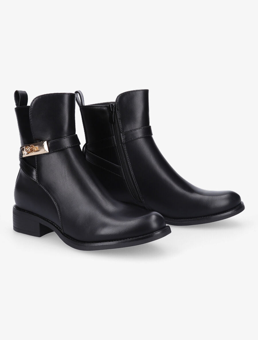 Bottines à sangles stylisées - Noir - 4