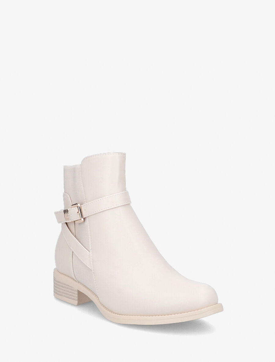 Bottines élastiquées à boucle - Beige - 2