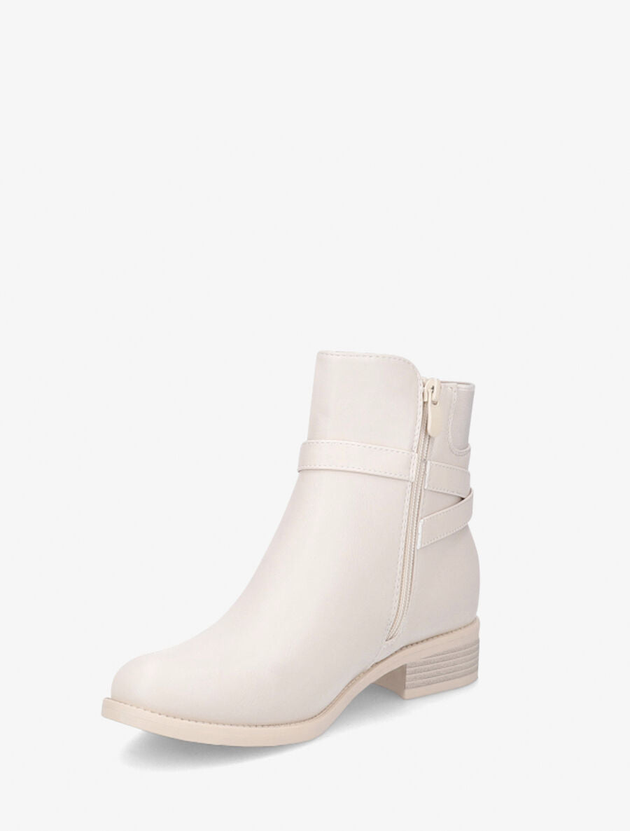 Bottines élastiquées à boucle - Beige - 3