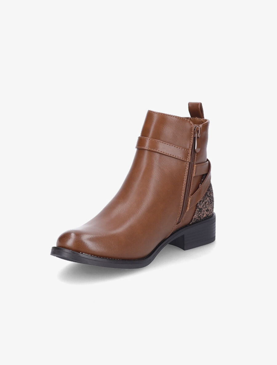 Bottines à contrefort pailleté - Camel - 3