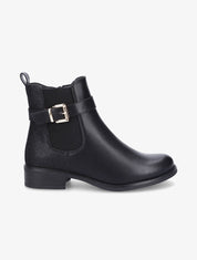 Bottines en simili à contrefort pailleté - Noir - 1