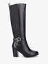 Bottes élastiquées à talon et boucle - Noir - 1