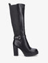 Bottes élastiquées à talon haut et plateforme - Noir - 1