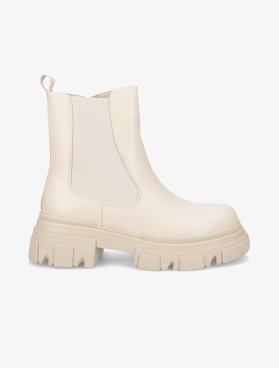 Boots à semelles crantées - Beige - 1