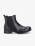 Chelsea boots en simili à contrefort à strass - Noir - 1