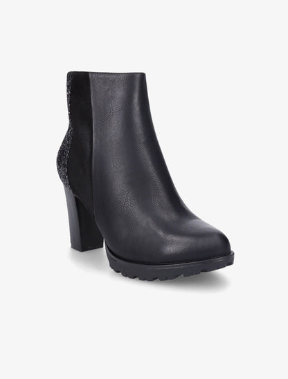 Bottines bi-matière à sequins - Noir - 2