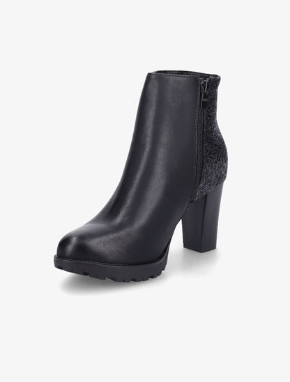 Bottines bi-matière à sequins - Noir - 3
